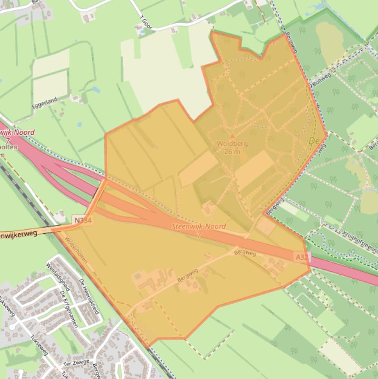 Kaart van postcodegebied 8334MC.