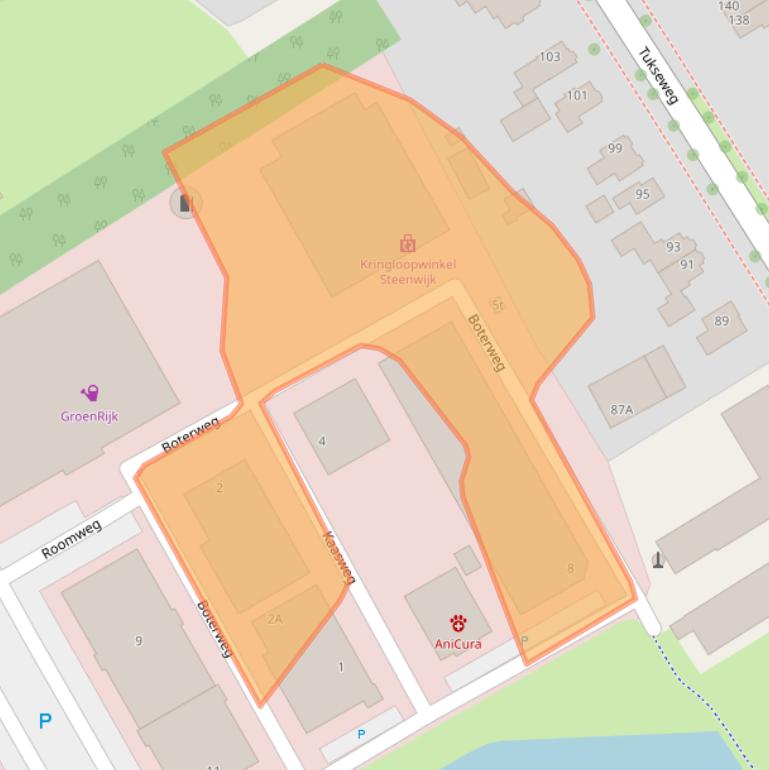 Kaart van postcodegebied 8334NS.