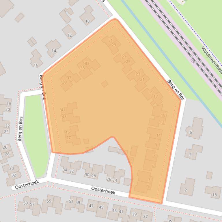 Kaart van postcodegebied 8334RB.