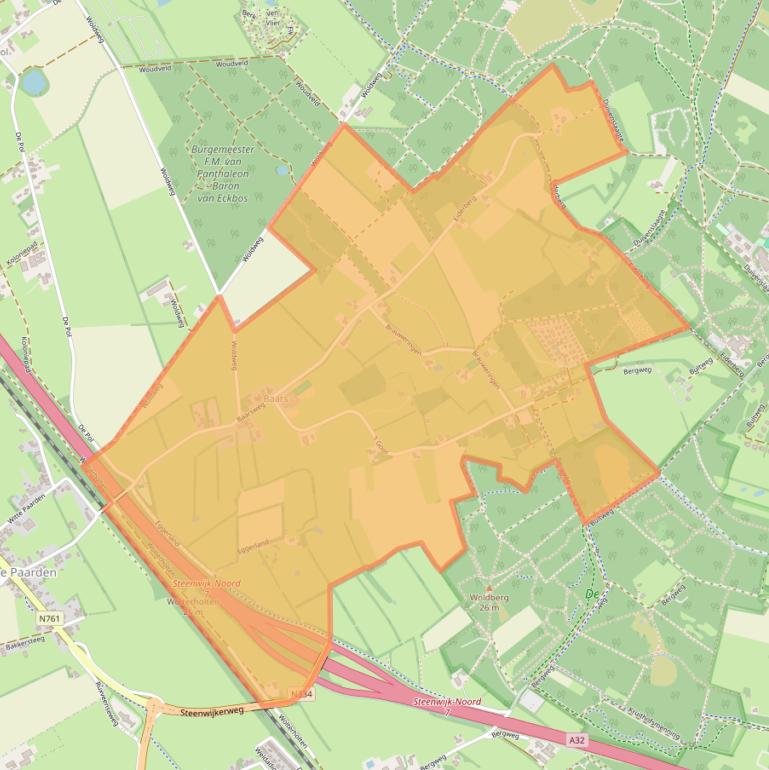 Kaart van postcodegebied 8336.