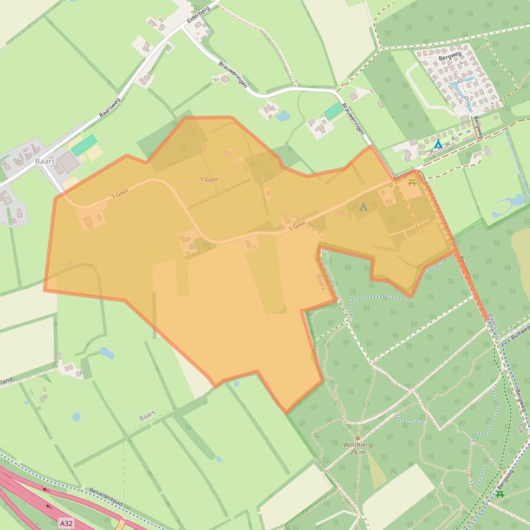 Kaart van postcodegebied 8336KL.