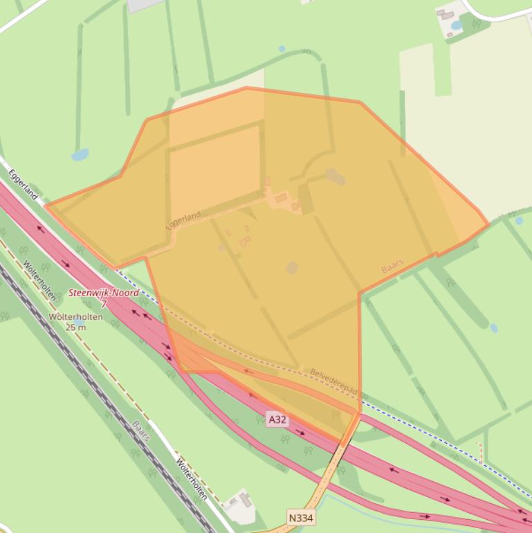 Kaart van postcodegebied 8336KV.