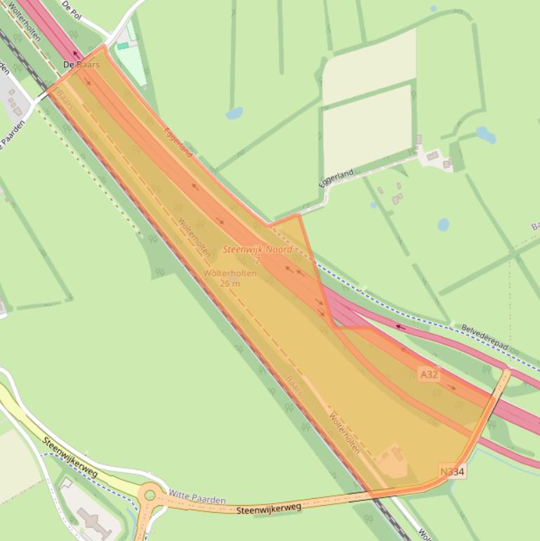Kaart van postcodegebied 8336KW.