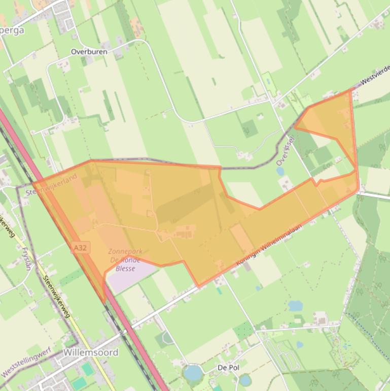 Kaart van postcodegebied 8338KB.