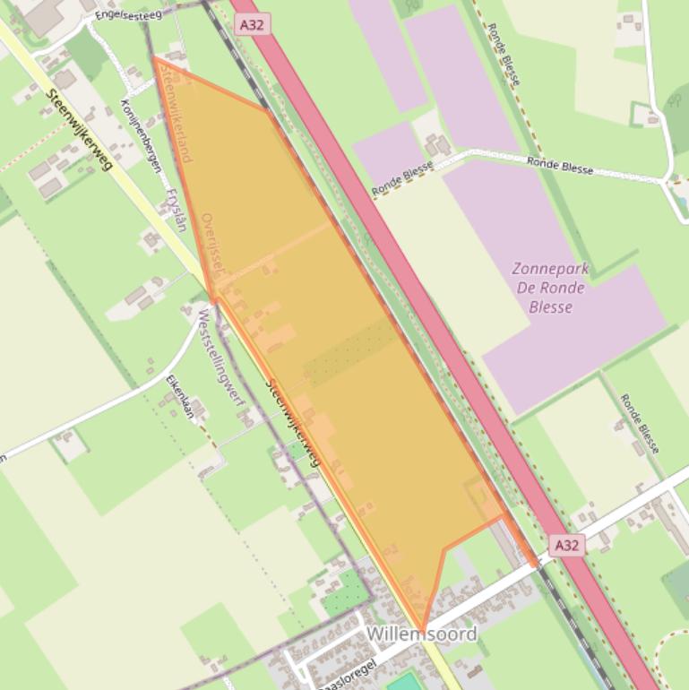 Kaart van postcodegebied 8338LA.