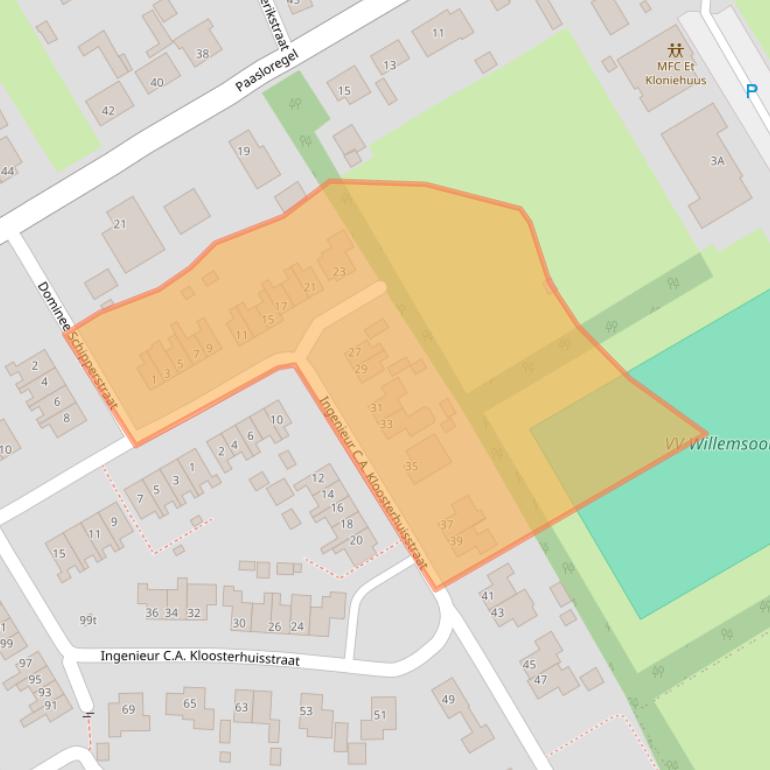 Kaart van postcodegebied 8338SB.