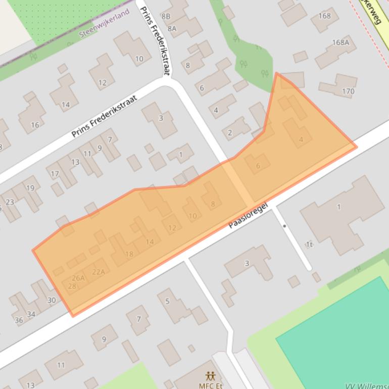 Kaart van postcodegebied 8338SW.