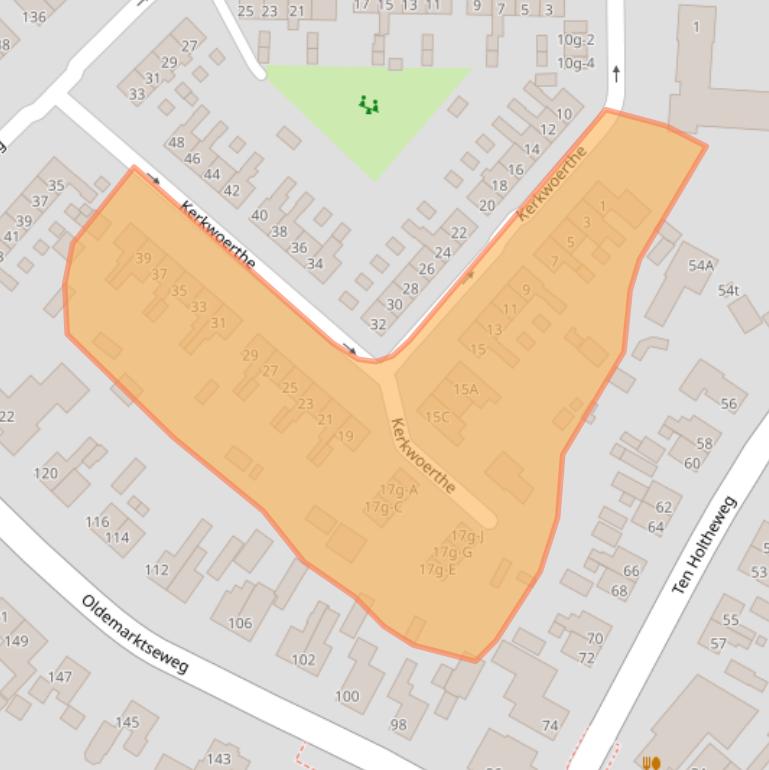 Kaart van postcodegebied 8341PN.