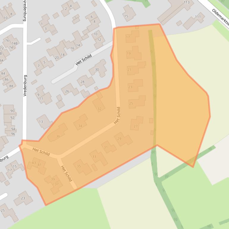 Kaart van postcodegebied 8341RV.