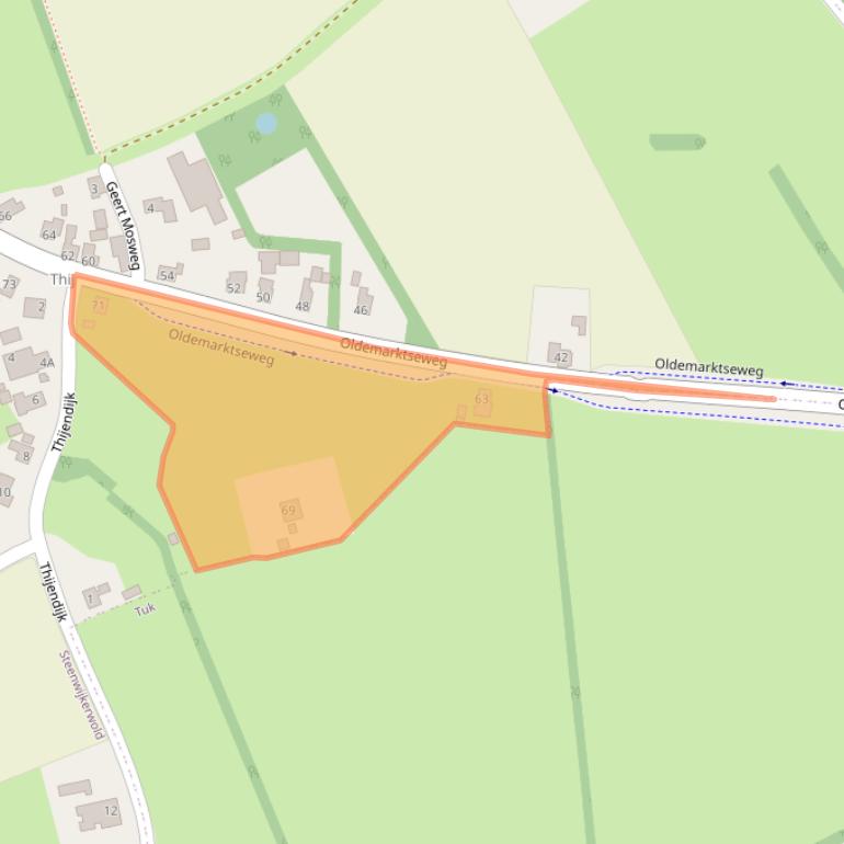 Kaart van postcodegebied 8341SB.