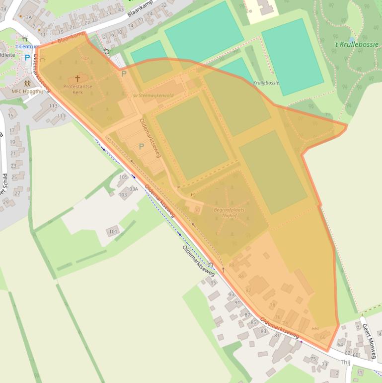 Kaart van postcodegebied 8341SH.