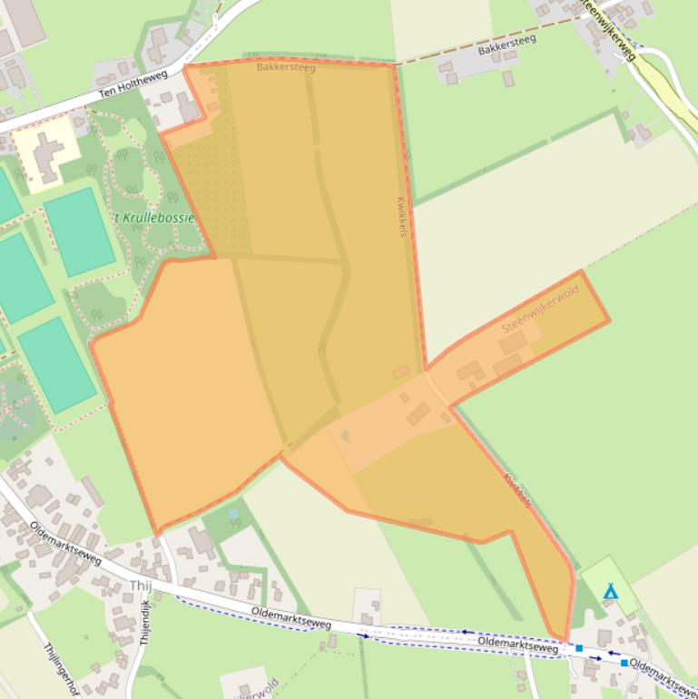 Kaart van postcodegebied 8341SK.