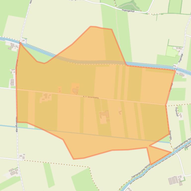 Kaart van postcodegebied 8341TN.