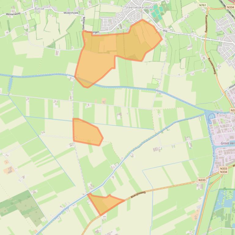 Kaart van postcodegebied 8341TP.