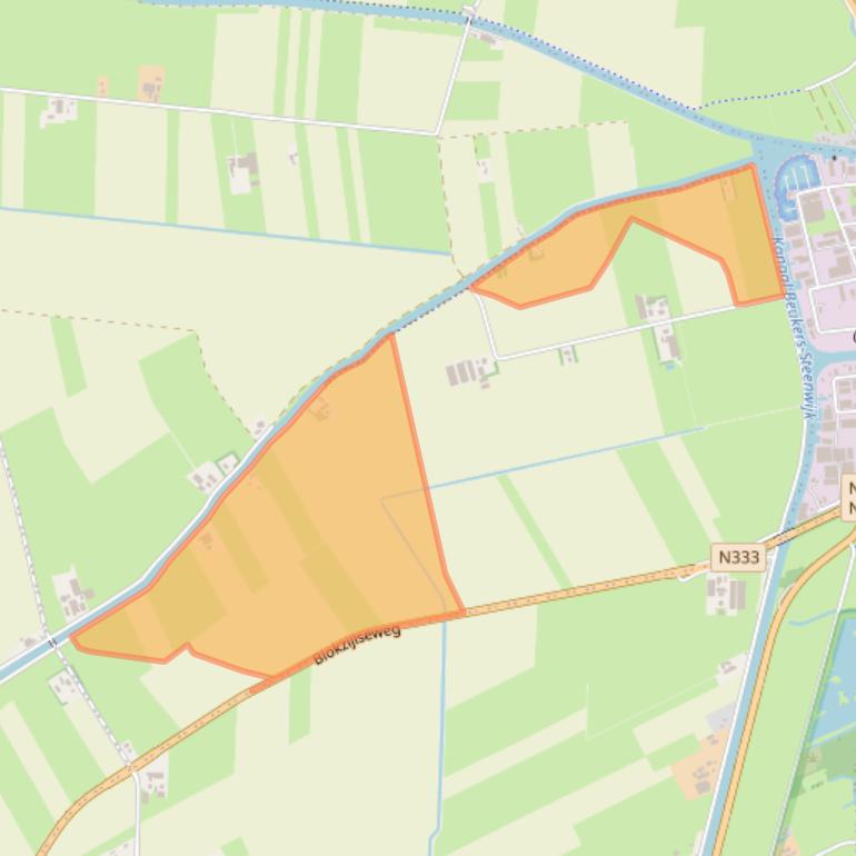 Kaart van postcodegebied 8341TV.