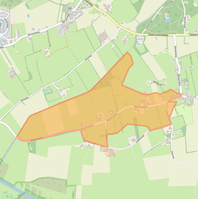 Kaart van postcodegebied 8342TG.