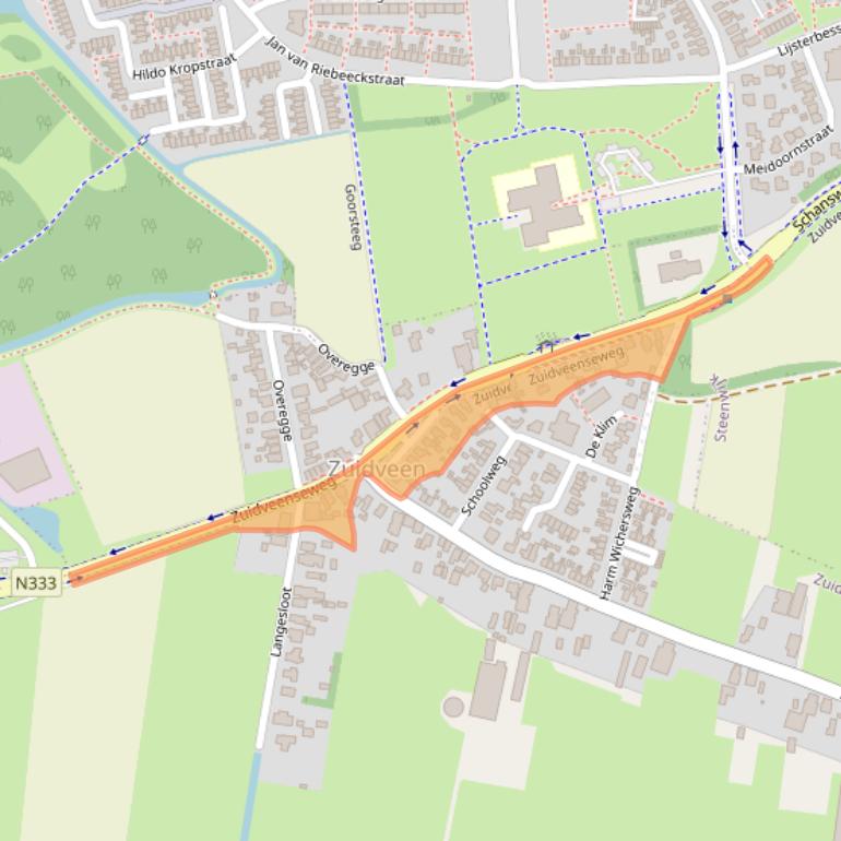 Kaart van postcodegebied 8343XR.