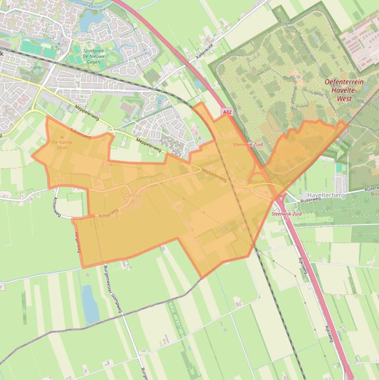 Kaart van postcodegebied 8344.