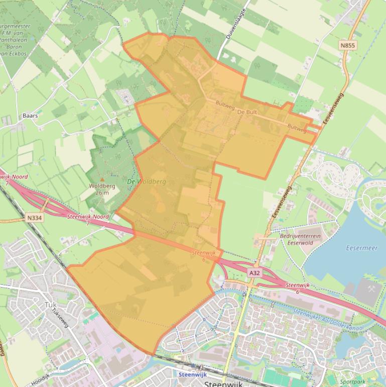 Kaart van postcodegebied 8346.