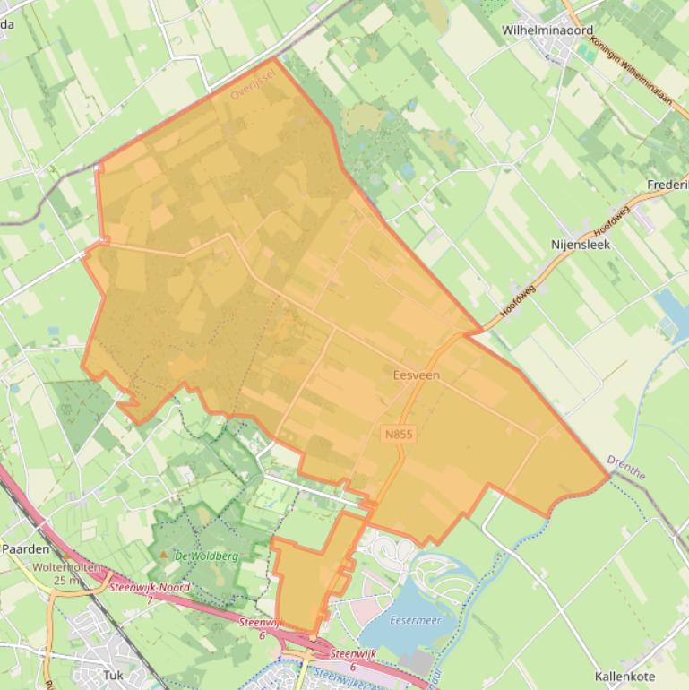 Kaart van postcodegebied 8347.