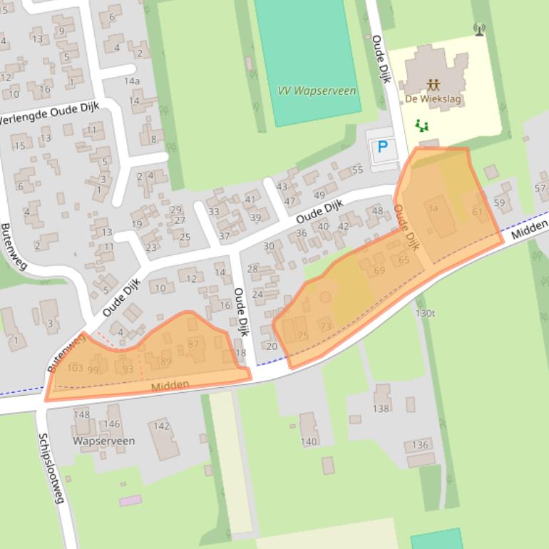 Kaart van postcodegebied 8351HD.