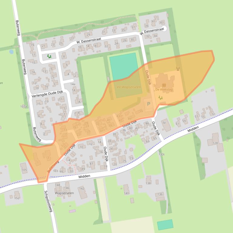 Kaart van postcodegebied 8351HR.