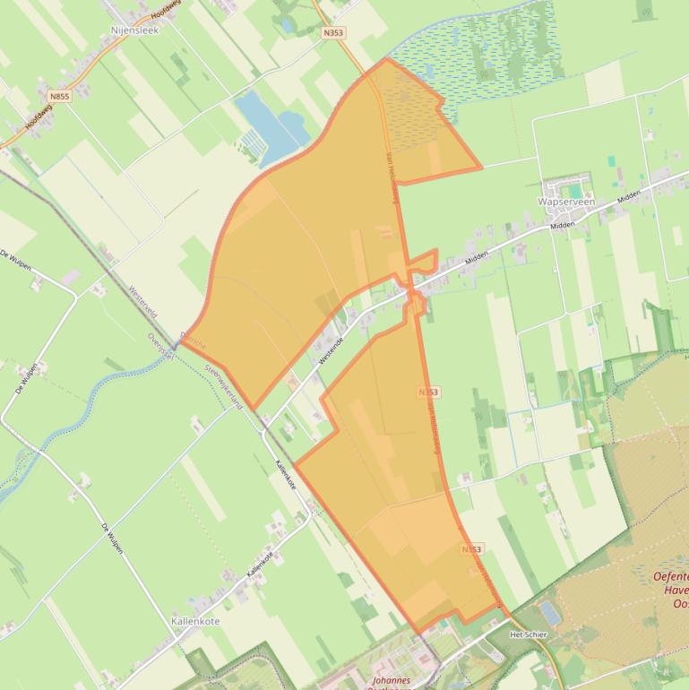 Kaart van postcodegebied 8351HT.