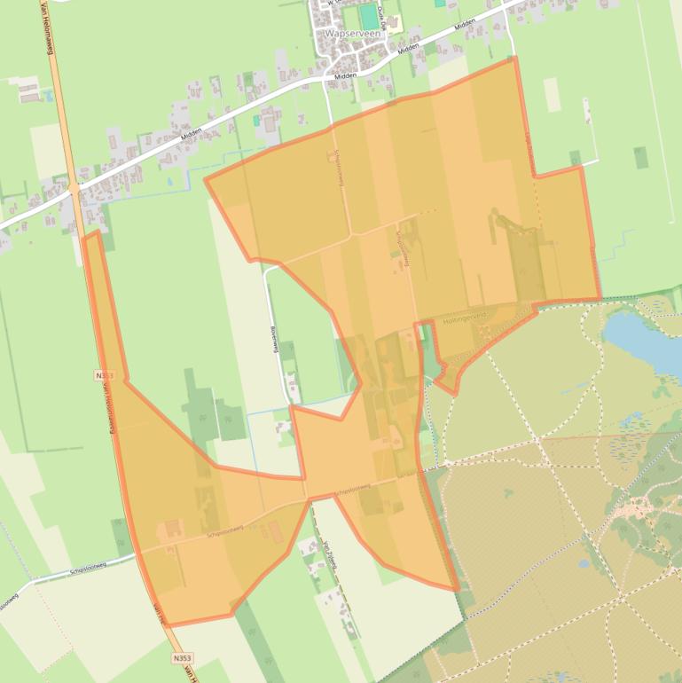 Kaart van postcodegebied 8351HV.