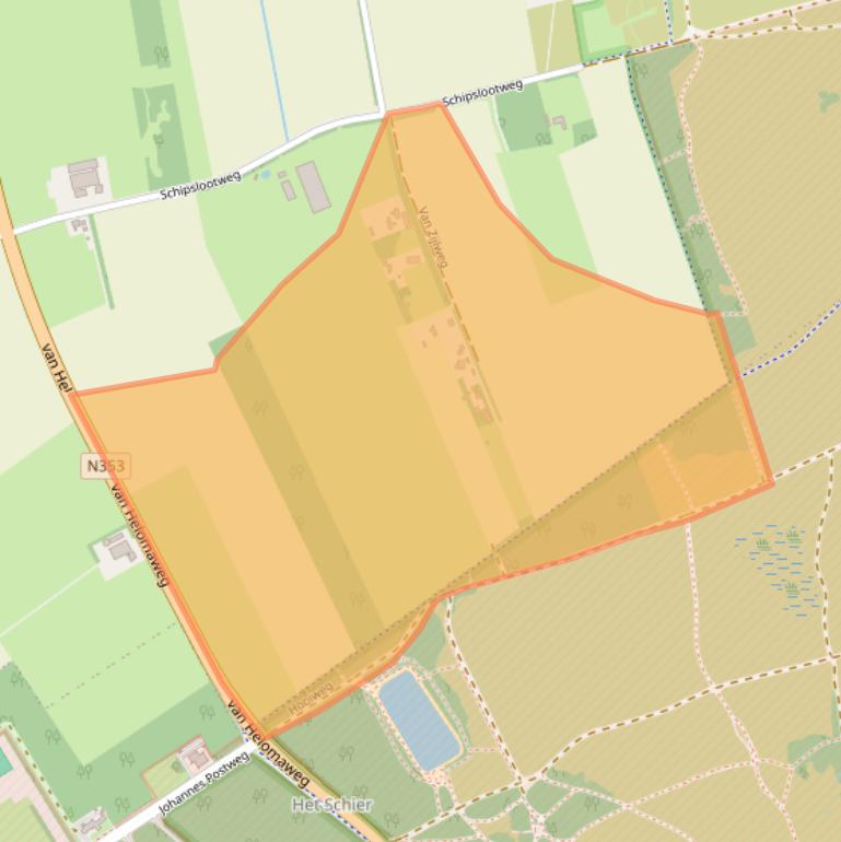 Kaart van postcodegebied 8351HW.