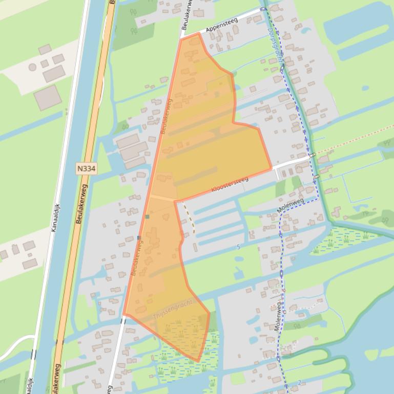 Kaart van postcodegebied 8355AC.