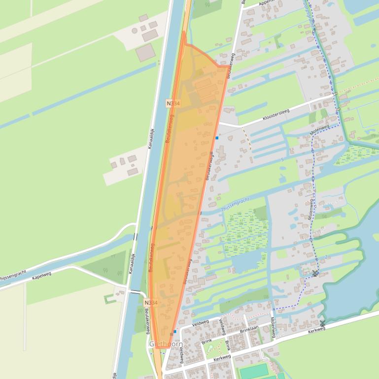 Kaart van postcodegebied 8355AJ.