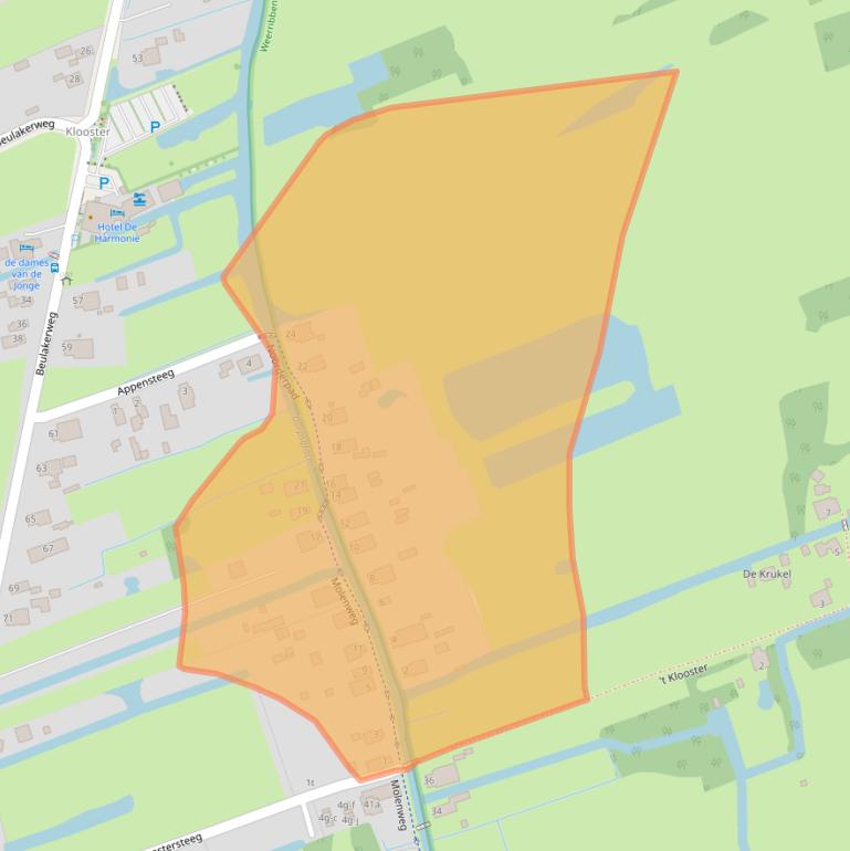 Kaart van postcodegebied 8355AP.