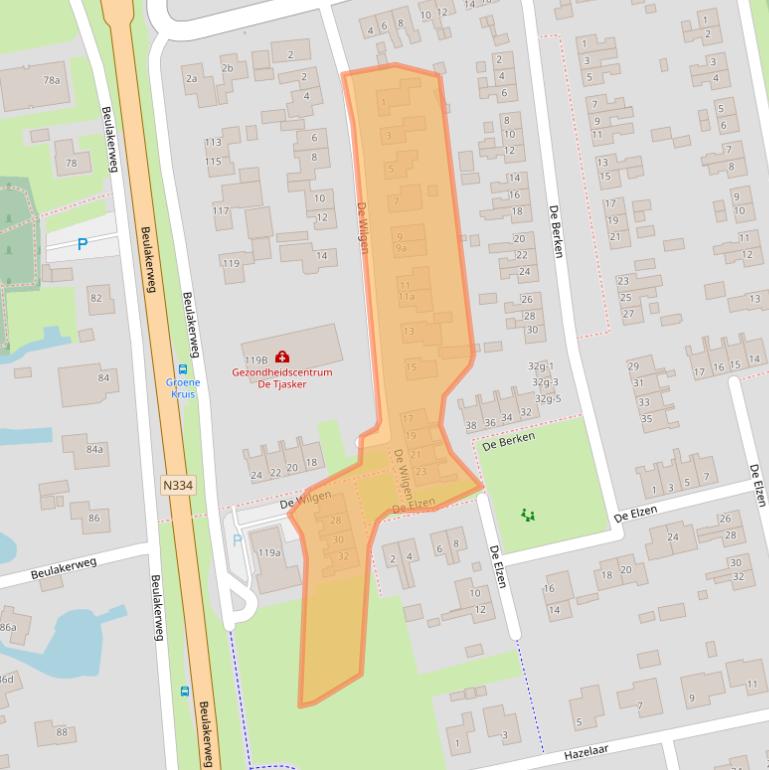 Kaart van postcodegebied 8355BA.