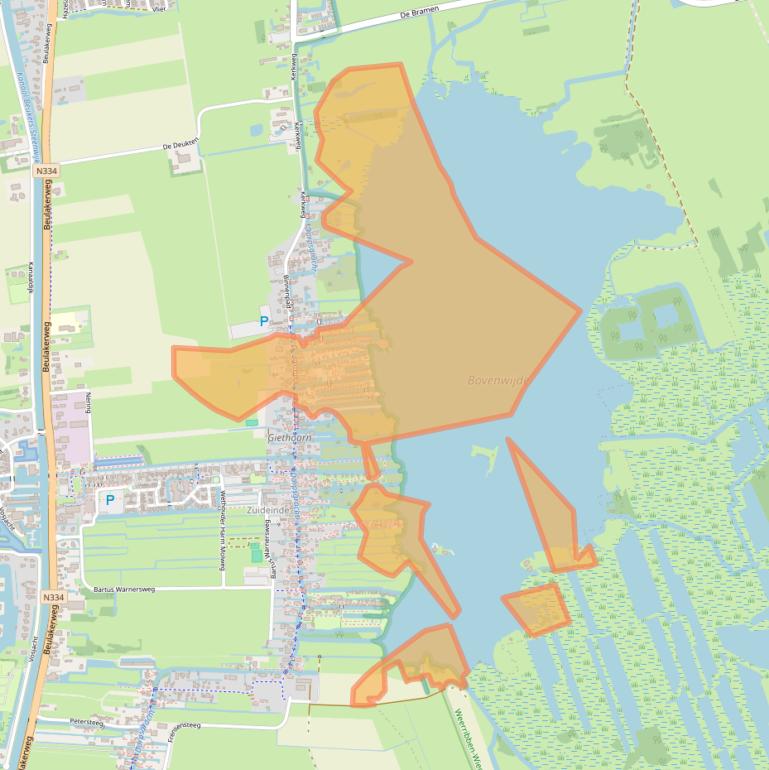 Kaart van postcodegebied 8355BR.
