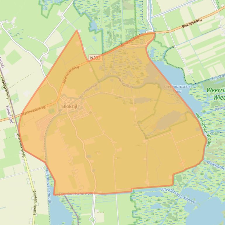 Kaart van postcodegebied 8356.