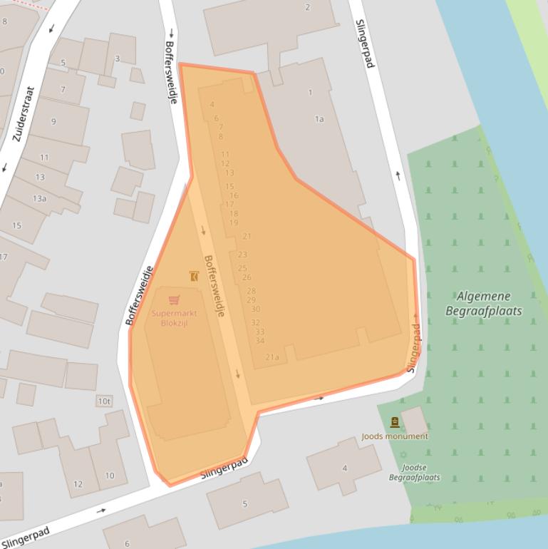 Kaart van postcodegebied 8356BE.