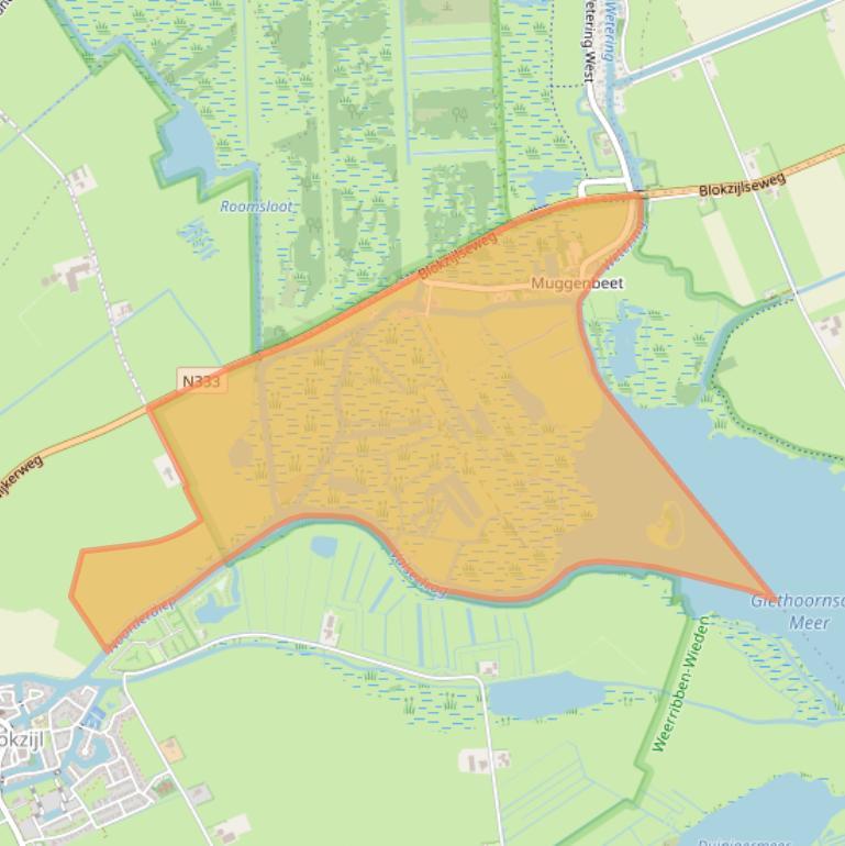 Kaart van postcodegebied 8356VK.