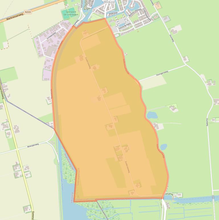 Kaart van postcodegebied 8356VV.
