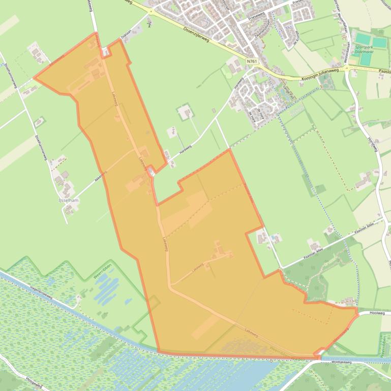 Kaart van postcodegebied 8361EV.