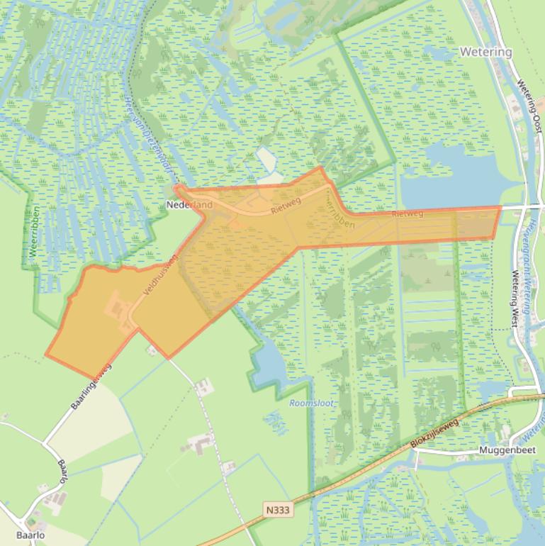 Kaart van postcodegebied 8362.