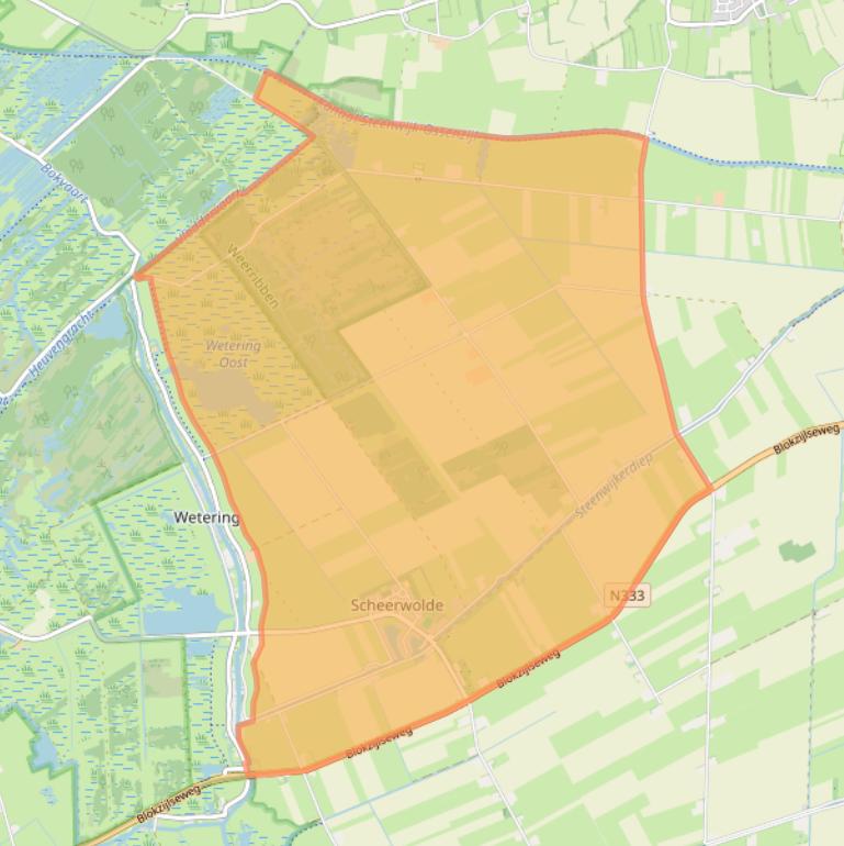 Kaartafbeelding, ingezoomd op postcodegebied 8371.