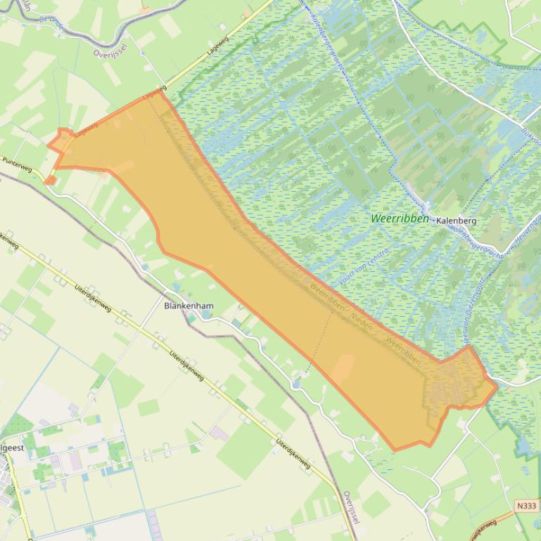 Kaart van postcodegebied 8373EC.