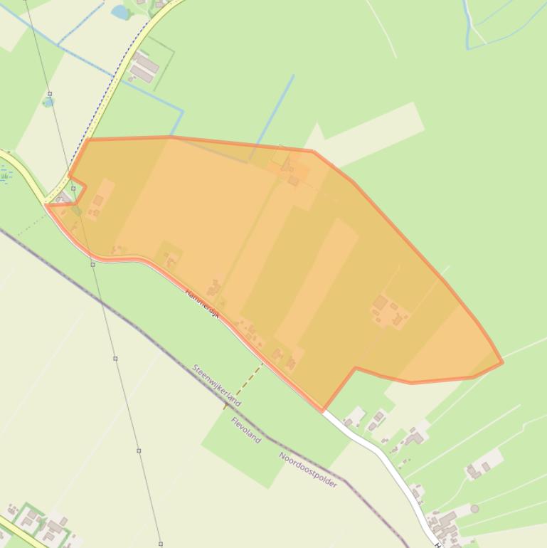 Kaart van postcodegebied 8373EE.