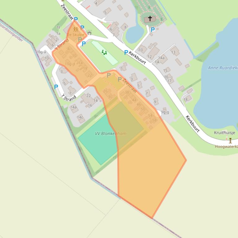 Kaart van postcodegebied 8373EJ.