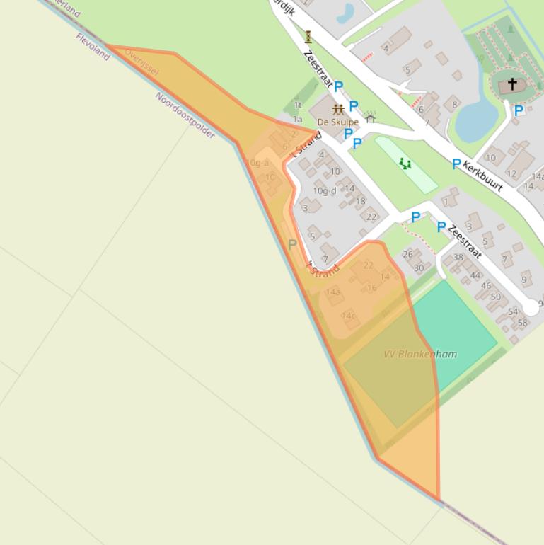 Kaart van postcodegebied 8373EP.