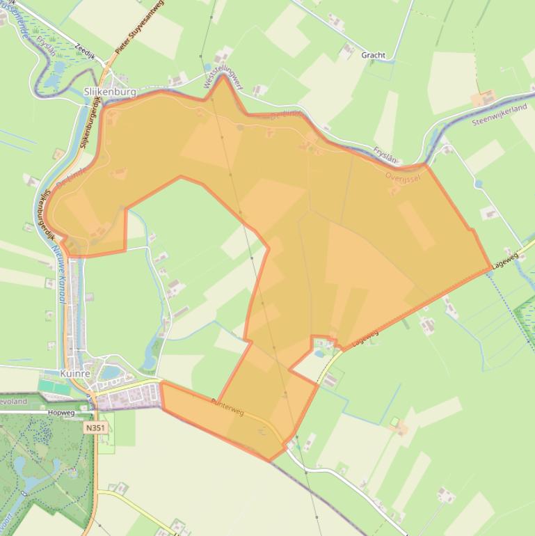 Kaart van postcodegebied 8374EA.