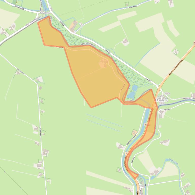 Kaart van postcodegebied 8374EP.