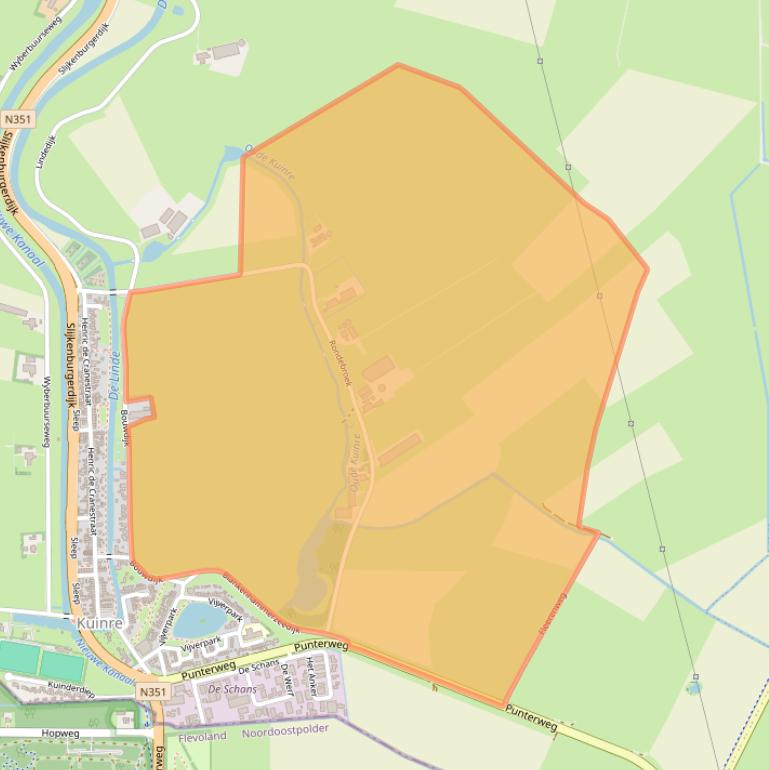 Kaart van postcodegebied 8374KV.