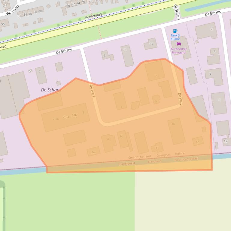 Kaart van postcodegebied 8374KZ.