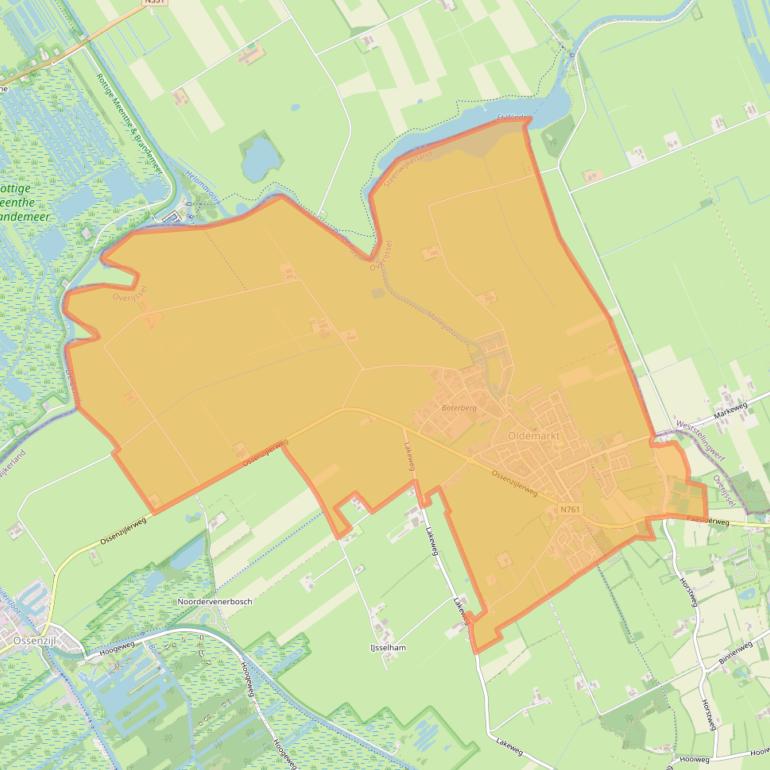 Kaart van postcodegebied 8375.